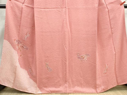 平和屋着物■訪問着　絞り　刺繍　花文箱文　正絹　逸品　DABI1661qa