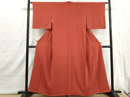 平和屋着物■上質な色無地　紅海老茶色　正絹　逸品　DABI1663qa
