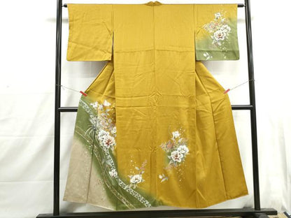 平和屋着物■訪問着　鳳凰花文　暈し染め　金銀彩　正絹　逸品　DABI1665qa