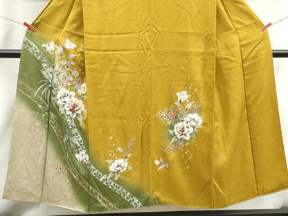 平和屋着物■訪問着　鳳凰花文　暈し染め　金銀彩　正絹　逸品　DABI1665qa