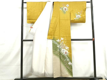 平和屋着物■訪問着　鳳凰花文　暈し染め　金銀彩　正絹　逸品　DABI1665qa