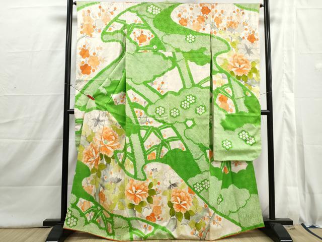平和屋着物■豪華振袖　絞り　枝花文　牡丹　正絹　逸品　DABI1677qa