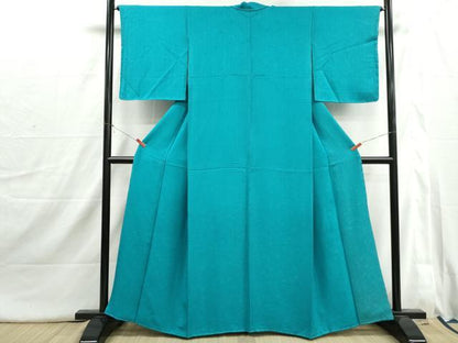 平和屋着物■上質な色無地　小花尽くし地紋　浅葱色　さが美扱い　正絹　逸品　DABI1678qa