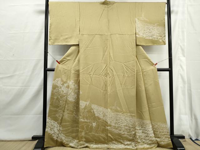 平和屋着物■訪問着　刺繍　人物風景文　金彩　正絹　逸品　DABI1679qa