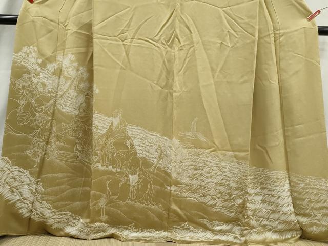 平和屋着物■訪問着　刺繍　人物風景文　金彩　正絹　逸品　DABI1679qa