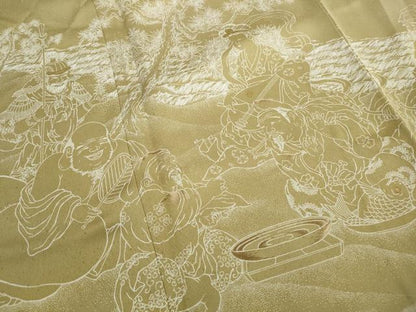 平和屋着物■訪問着　刺繍　人物風景文　金彩　正絹　逸品　DABI1679qa