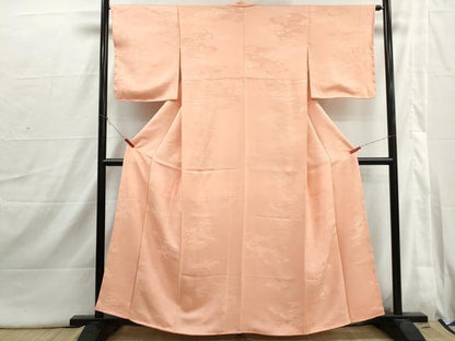 平和屋着物■上質な色無地　絵巻立波地紋　ときがら茶色　正絹　逸品　DABI1685qa