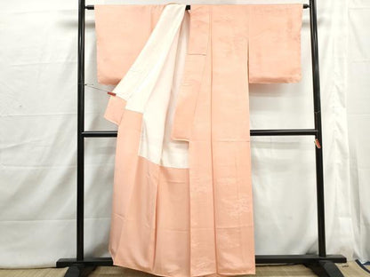 平和屋着物■上質な色無地　絵巻立波地紋　ときがら茶色　正絹　逸品　DABI1685qa