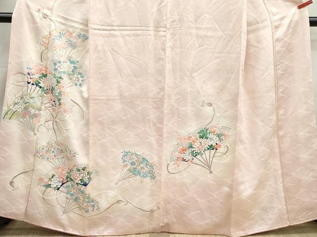 平和屋着物■訪問着　扇面花文　暈し染め　正絹　逸品　DABI1687qa