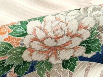 平和屋着物■訪問着　扇面花文　暈し染め　正絹　逸品　DABI1687qa