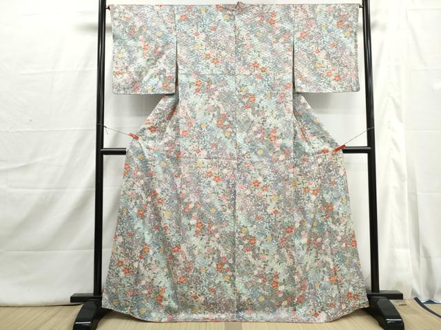 平和屋着物■上質な小紋　絞り　舞桜文　暈し染め　金彩　正絹　逸品　DABI1689qa