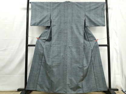 平和屋着物■上質な紬　幾何学間道　正絹　逸品　DABI1694qa