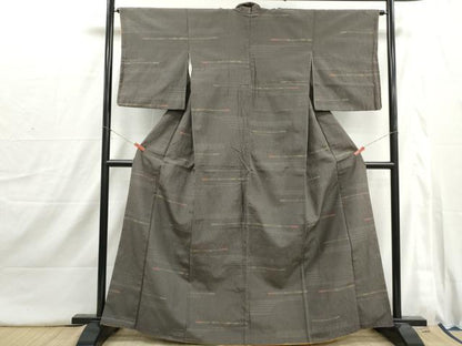 平和屋着物■上質な紬　総絞り　横段文　正絹　逸品　DABI1696qa