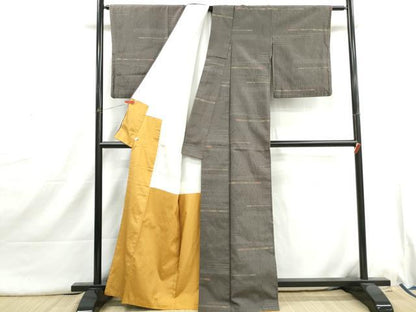 平和屋着物■上質な紬　総絞り　横段文　正絹　逸品　DABI1696qa