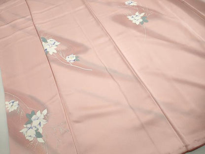 平和屋着物■上質な小紋　流水枝花文　暈し染め　正絹　逸品　DABI1698qa
