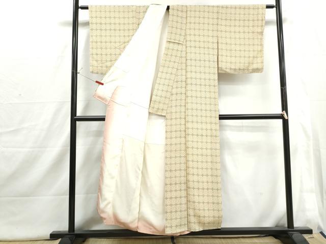 平和屋着物■上質な小紋　抽象花文　正絹　逸品　DABI1700qa