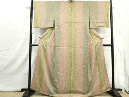 平和屋着物■上質な小紋　更紗花間道　正絹　逸品　DABI1701qa