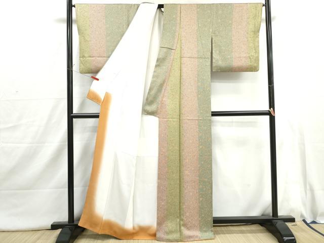 平和屋着物■上質な小紋　更紗花間道　正絹　逸品　DABI1701qa