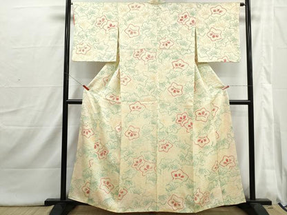 平和屋着物■上質な小紋　絞り　舞花文　正絹　逸品　DABI1705qa