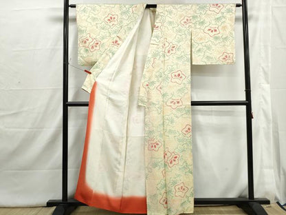 平和屋着物■上質な小紋　絞り　舞花文　正絹　逸品　DABI1705qa