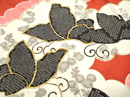 平和屋着物■豪華振袖　駒刺繍　絞り　雲取り花蝶文　金銀彩　正絹　逸品　DABI1716qa
