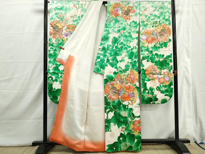 平和屋着物■豪華振袖　駒刺繍　花尽くし　乱菊　金彩　正絹　逸品　DABI1719qa