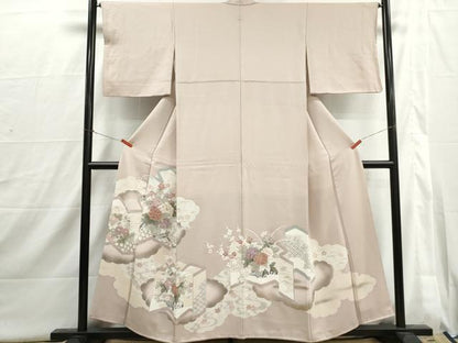 平和屋着物■豪華色留袖　屏風花籠文　牡丹　金彩　正絹　逸品　DABI1721qa