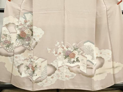 平和屋着物■豪華色留袖　屏風花籠文　牡丹　金彩　正絹　逸品　DABI1721qa