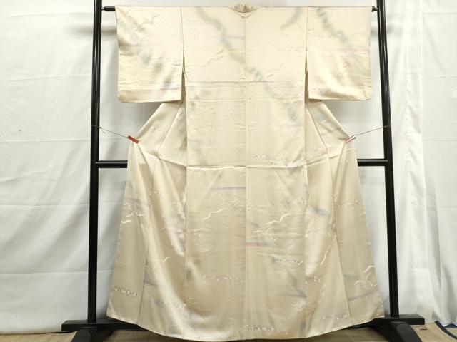 平和屋着物■上質な小紋　霞飛鳥文　暈し染め　金銀彩　正絹　逸品　DABI1724qa