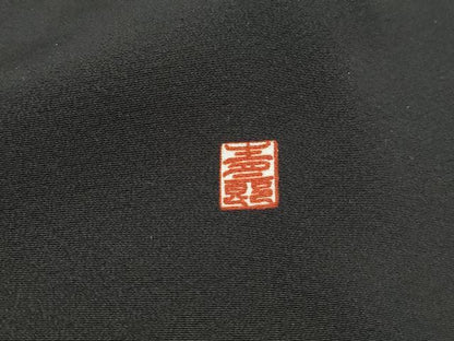 平和屋着物■豪華黒留袖　作家物　駒刺繍　雪輪笹花文　暈し染め　金彩　正絹　逸品　DABI1728qa