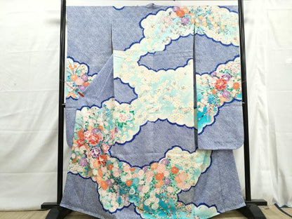 平和屋着物■豪華振袖　駒刺繍　絞り　草花文　牡丹　暈し染め　正絹　逸品　DABI1729qp