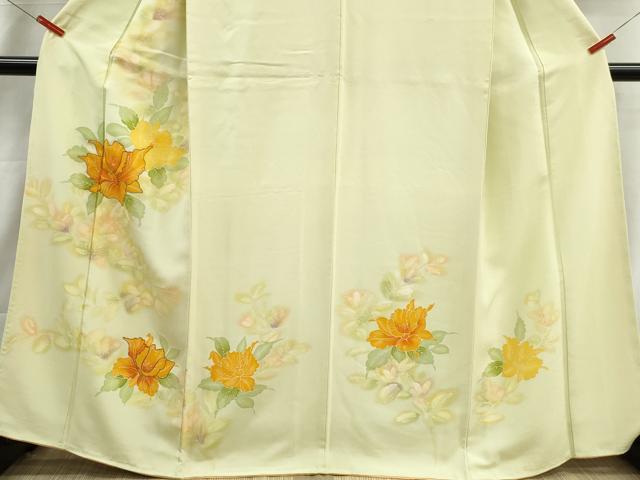 平和屋着物■訪問着　駒刺繍　草花文　暈し染め　正絹　逸品　DABI1735qa