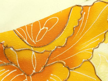 平和屋着物■訪問着　駒刺繍　草花文　暈し染め　正絹　逸品　DABI1735qa