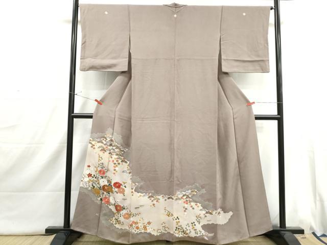 平和屋着物■豪華色留袖　駒刺繍　孔雀花文　暈し染め　金彩　正絹　逸品　DABI1743qa