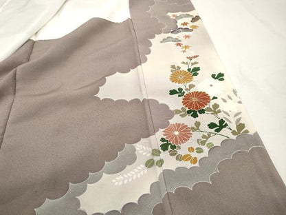 平和屋着物■豪華色留袖　駒刺繍　孔雀花文　暈し染め　金彩　正絹　逸品　DABI1743qa