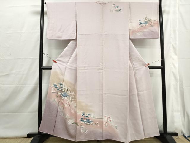 平和屋着物■訪問着　風景草花文　暈し染め　正絹　逸品　DABI1744qa
