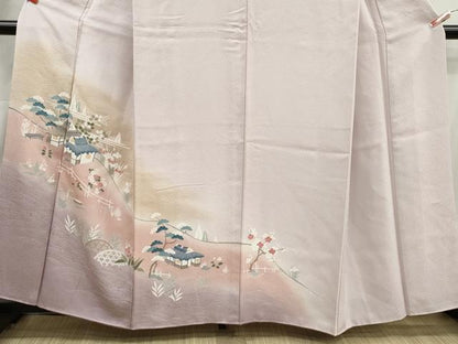 平和屋着物■訪問着　風景草花文　暈し染め　正絹　逸品　DABI1744qa