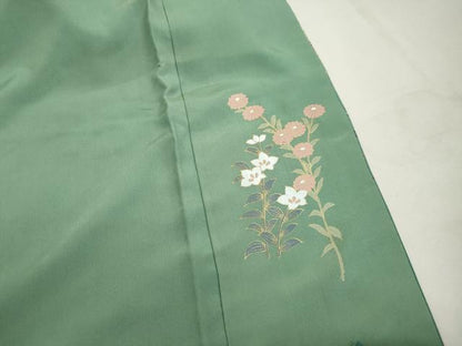 平和屋着物■訪問着　草花文　椿　暈し染め　金彩　正絹　逸品　DABI1746qa