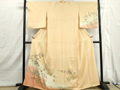 平和屋着物■訪問着　扇面流水枝桜文　暈し染め　金銀彩　正絹　逸品　DABI1749qa