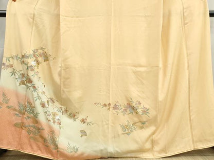 平和屋着物■訪問着　扇面流水枝桜文　暈し染め　金銀彩　正絹　逸品　DABI1749qa