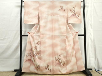 平和屋着物■訪問着　手描き　重ね山樹林文　暈し染め　正絹　逸品　DABI1752qa