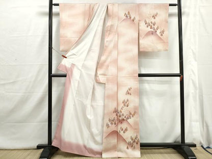 平和屋着物■訪問着　手描き　重ね山樹林文　暈し染め　正絹　逸品　DABI1752qa