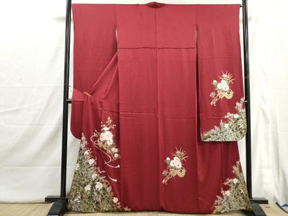 平和屋着物■豪華振袖　螺鈿　花車文　金銀彩　正絹　逸品　DABI1757qa