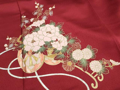 平和屋着物■豪華振袖　螺鈿　花車文　金銀彩　正絹　逸品　DABI1757qa