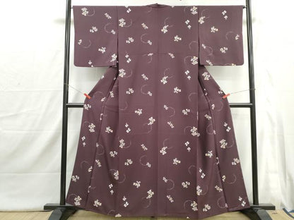 平和屋着物■上質な小紋　雪輪花文　胴抜き仕立て　正絹　逸品　DABI1760qa