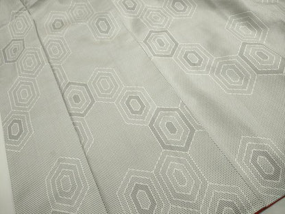 平和屋着物■上質な紬　亀甲文　正絹　逸品　DABI1764qa