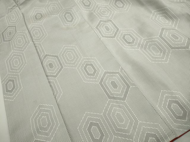 平和屋着物■上質な紬　亀甲文　正絹　逸品　DABI1764qa