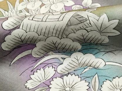 平和屋着物■豪華色留袖　作家物　風景花文　暈し染め　正絹　逸品　DABI1771qa