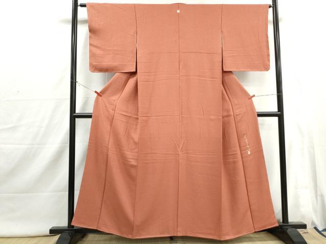 平和屋着物■上質な色無地　作家物　霞地紋　東雲色　正絹　逸品　DABI1772qa