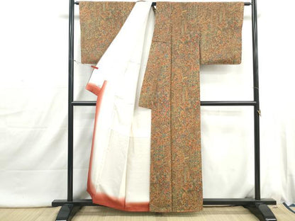 平和屋着物■上質な小紋　御所車更紗花文　やまと誂製　正絹　逸品　DABI1775qa